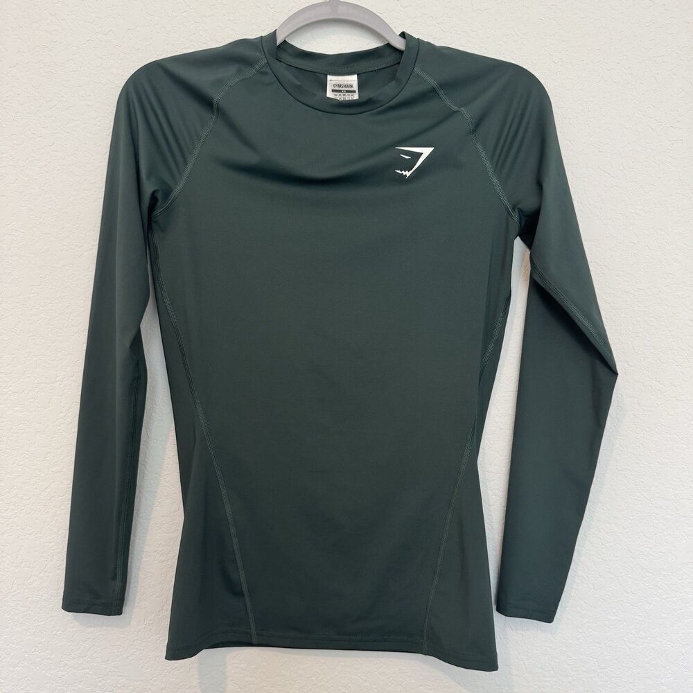 Gymshark Vital Seamless Long Sleeve Top Green Extra Small - Picture 6 of 6